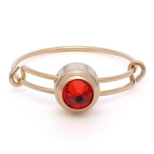 Alex & Ani Birthstone Adjustable Gold Ring - Ruby